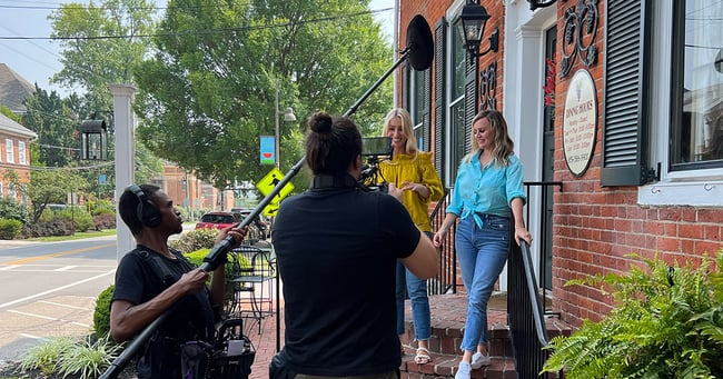 The Spotted Yeti team on the set of "Meet me in NKY"