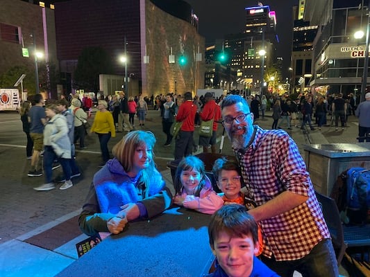 Tony Agliata with his family at BLINK 2019